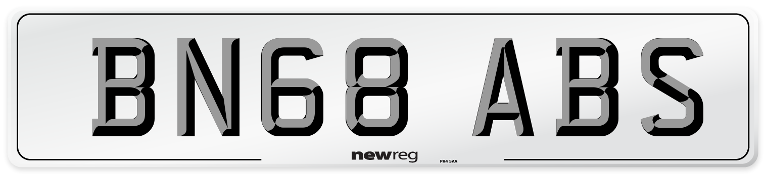 BN68 ABS Number Plate from New Reg